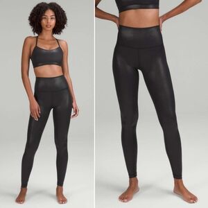 🆕️ Lululemon Align High-Rise Pants 28" *Shine in Radiate Foil Print Black